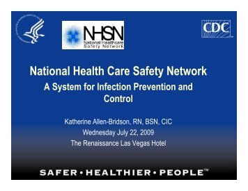 National Health Care Safety Network - Nevada State Health Division