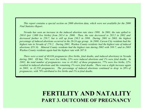 nevada vital statistics 2001-2003 - Nevada State Health Division ...