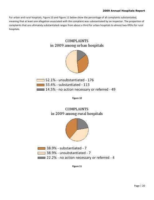 2009 Annual Hospitals Report - Nevada State Health Division ...