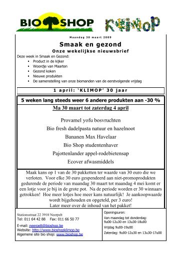 Smaak en gezond - home.euphonynet.be