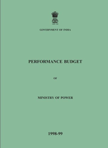 PERFORMANCE BUDGET 1998-99 - Ministry of Power