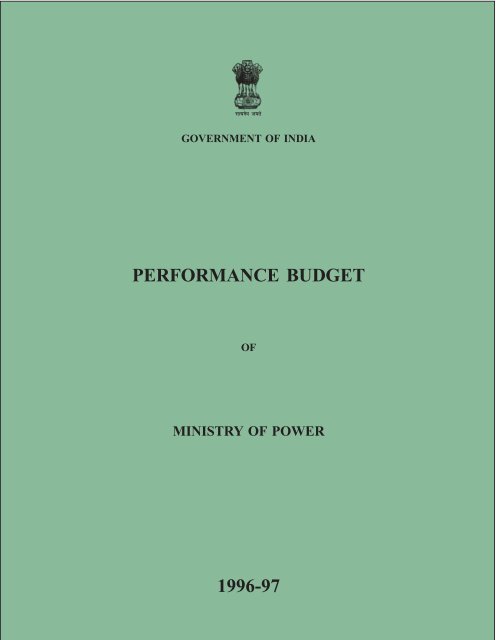 Performance Budget 1996 97 Ministry Of Power Performance Budget 1996 97 Ministry Of Power