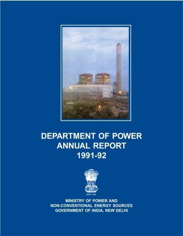 department of power annual report 1991-92 - Ministry of Power