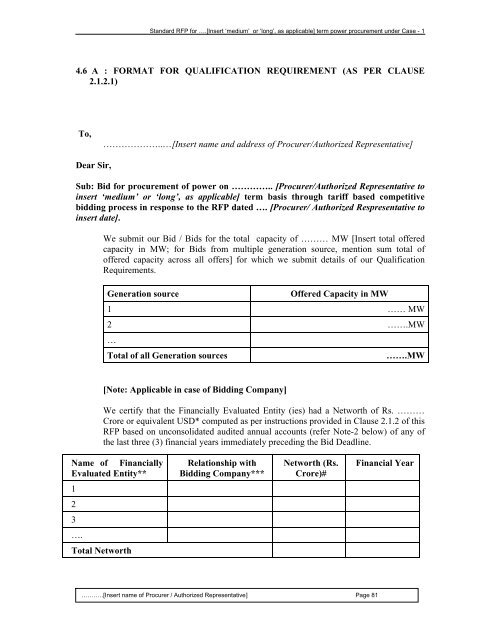 Guidelines for determination of tariff & SBD for ... - Ministry of Power