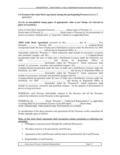 Guidelines for determination of tariff & SBD for ... - Ministry of Power