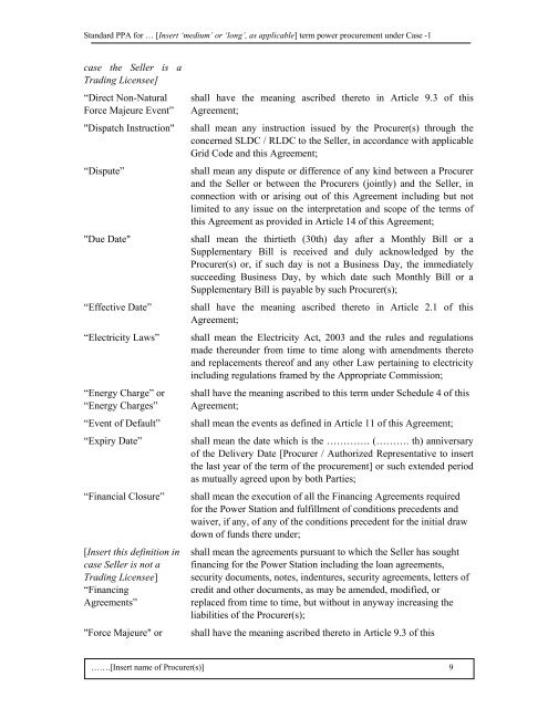 Guidelines for determination of tariff & SBD for ... - Ministry of Power