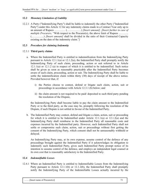 Guidelines for determination of tariff & SBD for ... - Ministry of Power