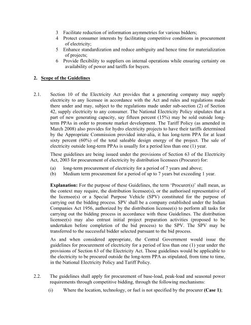 Guidelines for determination of tariff & SBD for ... - Ministry of Power