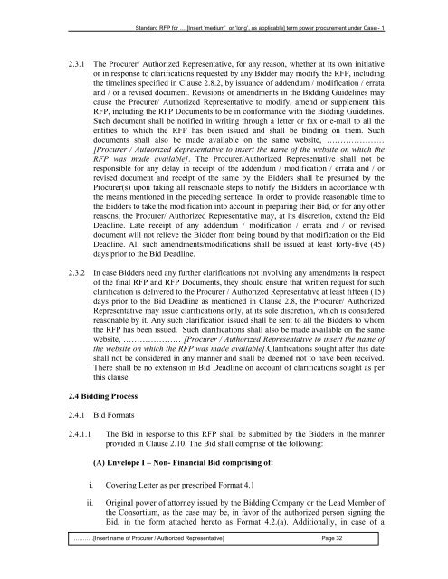 Guidelines for determination of tariff & SBD for ... - Ministry of Power