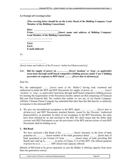 Guidelines for determination of tariff & SBD for ... - Ministry of Power