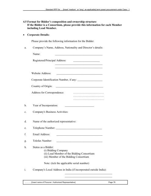 Guidelines for determination of tariff & SBD for ... - Ministry of Power