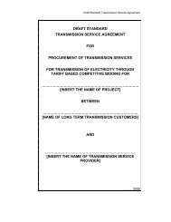 draft standard transmission service agreement for ... - Ministry of Power