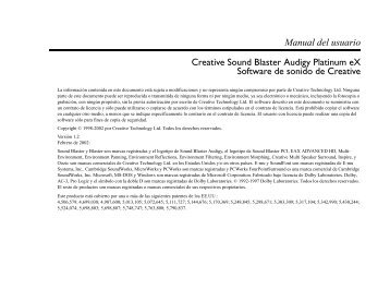 Manual del usuario Creative Sound Blaster Audigy Platinum eX ...