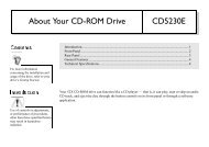 About Your CD-ROM Drive CD5230E - Creative