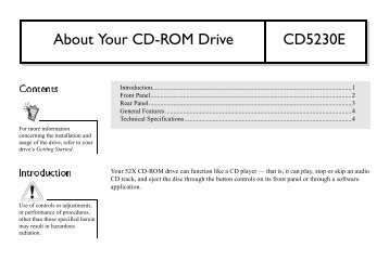 About Your CD-ROM Drive CD5230E - Creative