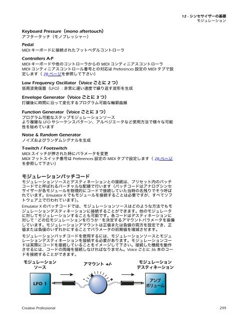 Creative Professional Emulator X2リファレンスマニュアル