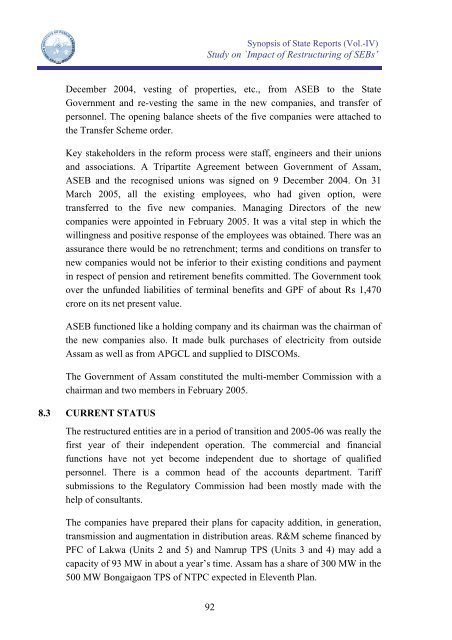 Report of Indian Institute of Public Administration ... - Ministry of Power