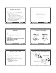 Chapters 1-4: Summary ENGO 431: Chapter 5 Overview An Image ...