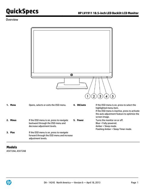 HP LV1911 18.5-inch LED Backlit LCD Monitor