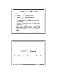 Chapters 1 ? 7: Overview ENGO 431: Chapter 8
