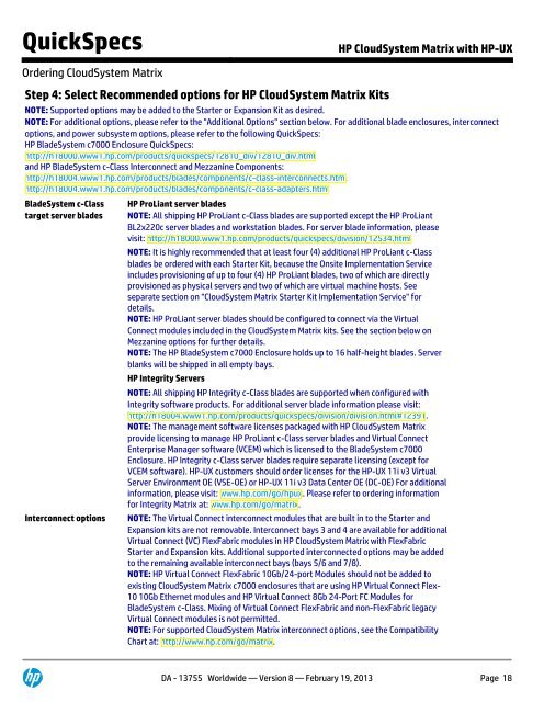 HP CloudSystem Matrix with HP-UX