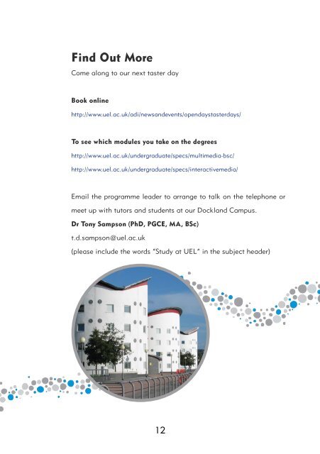 Brochure - Personal Home Pages (at UEL) - University of East London