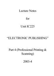 IC225 Lecture Notes 4 (PDF : 33 KB) - Personal Home Pages (at UEL)