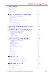 CS236 Operating Systems - Personal Home Pages (at UEL)