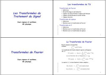 La Transformée de Fourier - LPSC