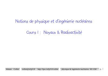 Noyaux et radioactivité - LPSC - IN2P3