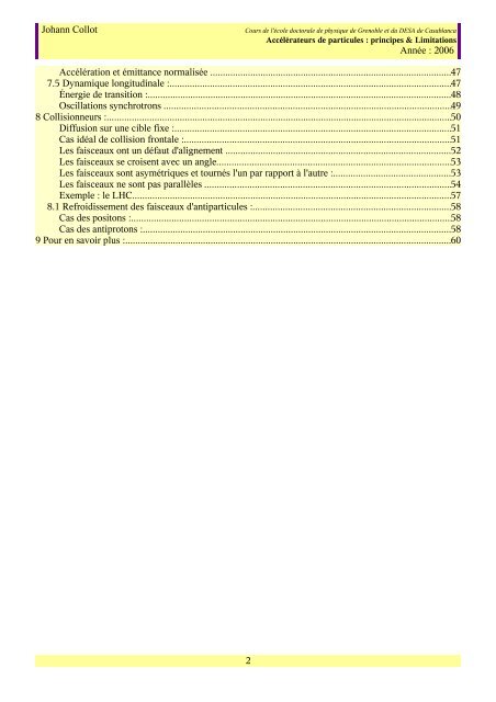 Accélérateurs de Particules : Principes & Limitations - LPSC