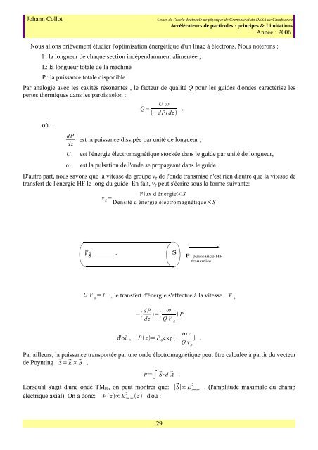 Accélérateurs de Particules : Principes & Limitations - LPSC