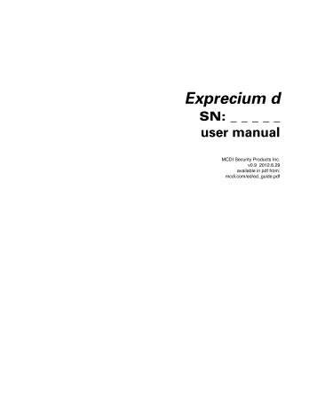 Exprecium D user guide - Mcdi