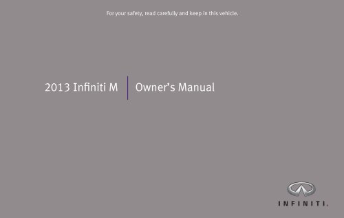 Owner's Manual - Infiniti Owner Portal - Infiniti USA