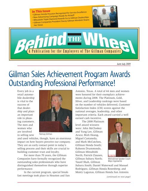 Gillman Honda Houston >> Gillman Sales Achievement Program Awards Outstanding Gillman Honda Houston >> Gillman Sales Achievement Program Awards Outstanding