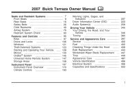 2007 Buick Terraza Owner Manual - Dealer