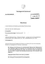 Sozialgericht Dortmund Beschluss - Beispielklagen
