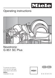G848 Dishwasher Operating Instructions Miele Ca