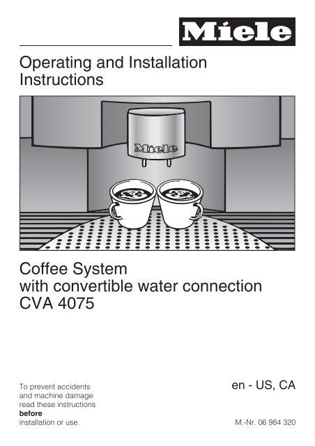 miele coffee machine manual