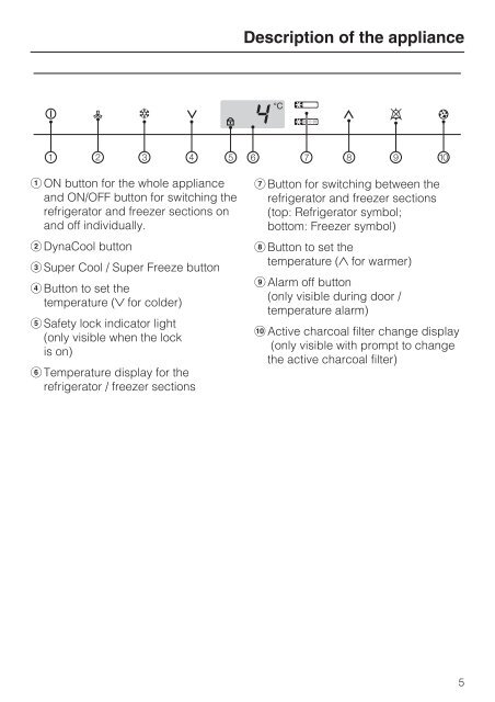 Operating and Installation Instructions Fridge/freezer ... - Miele.ca