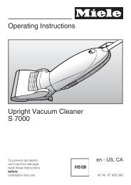 Operating Instructions Upright Vacuum Cleaner S 7000 - Miele.ca