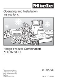 Operating and Installation Instructions Fridge-Freezer ... - Miele.ca