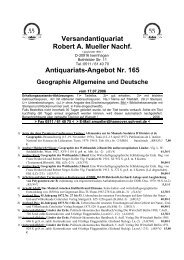 Antiquariats-Angebot Nr. 165 Geographie Allgemeine ... - Antikbuch24