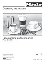 Operating Instructions Freestanding coffee machine CM ... - Miele.ca
