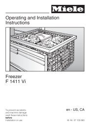 Operating and Installation Instructions Freezer F 1411 Vi - Miele.ca