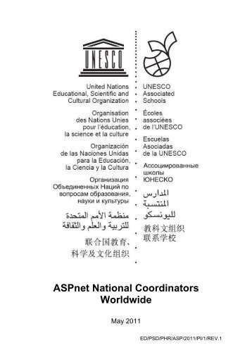 ASPnet national coordinators worldwide; 2011 - unesco iite