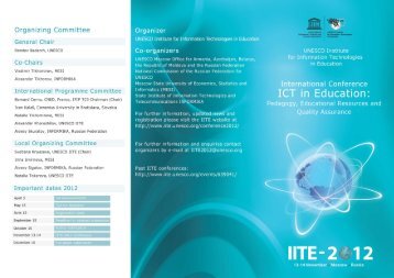 Download flyer - International Conference IITE-2012 - Unesco