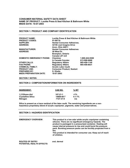 Loctite Distributor  Seal & Design • Seal & Design, Inc