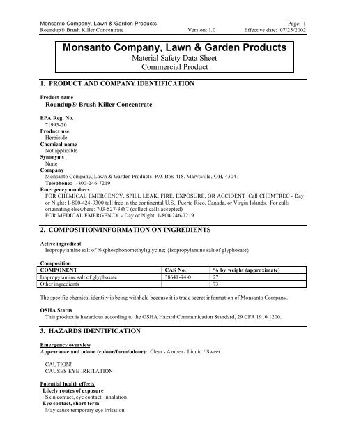 Monsanto Company Lawn Garden Products Index Of