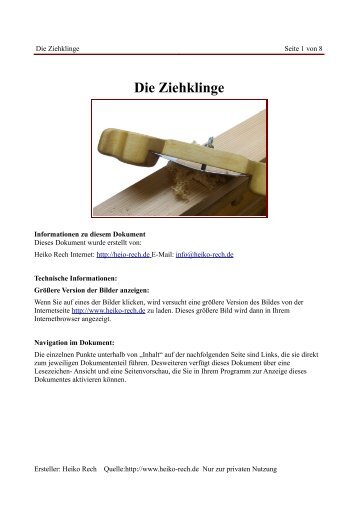 Die Ziehklinge - Heiko Rech